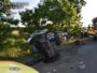 Felvétel a 2023 júniusában, Balassagyarmat mellett történt, halálos kimenetelű közlekedési baleset helyszíni szemléjéről (Fotó: Nógrád Vármegyei Rendőr-főkapitányság)
