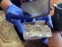 A karancskeszi dílernél a rendőrök egy fémdobozt is találtak, amely előre kiadagolt pakettet és kis méretre darabolt alufóliákat rejtett. (Fotó: Nógrád Vármegyei Rendőr-főkapitányság.)